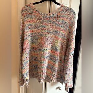 CeCe Multicolor Crew Neck Sweater